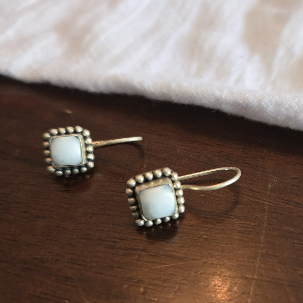 Elegant Silver and Pearl Earrings Silpada